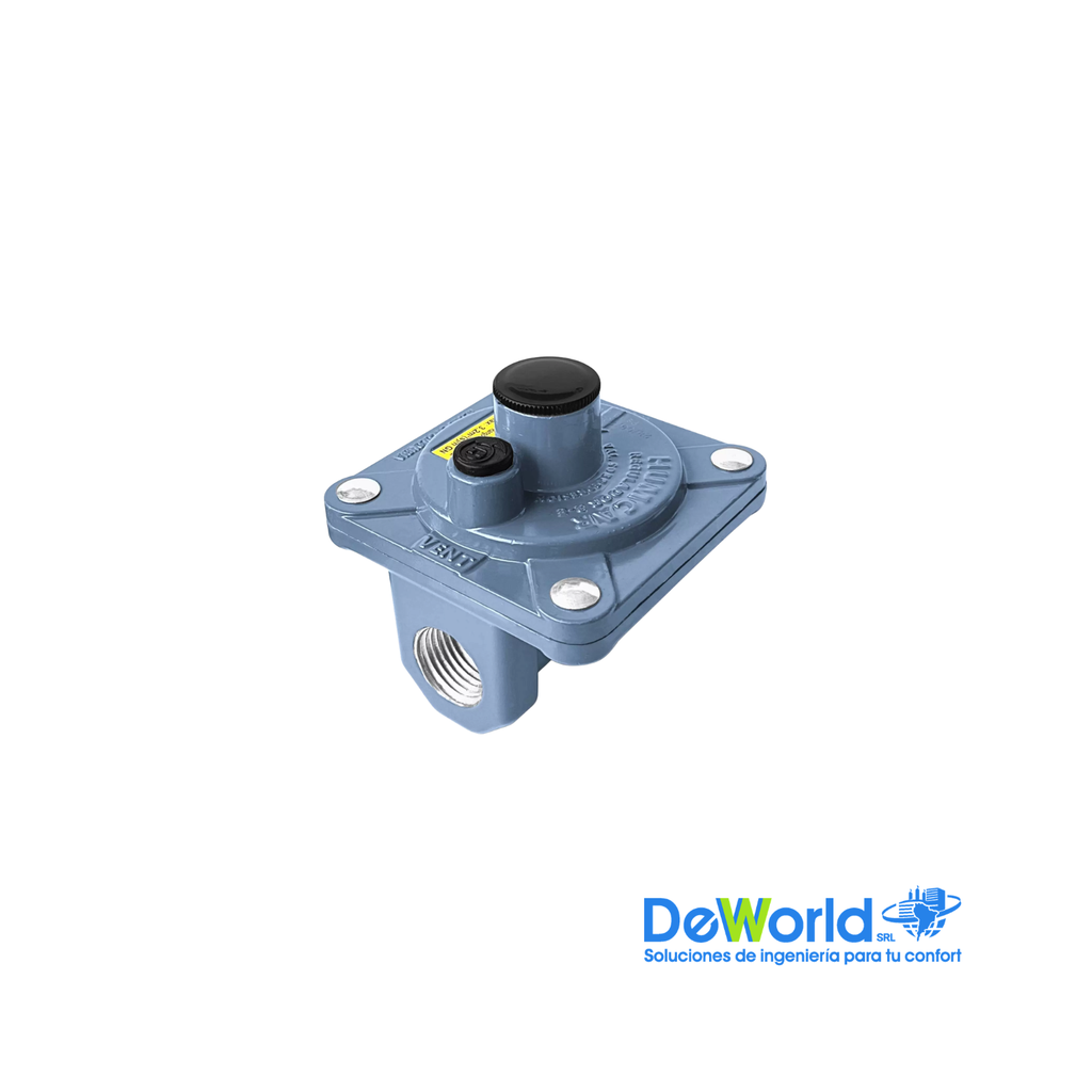 Regulador de 2da Etapa Qmax=3,2Nm3/h, 1/2" NPT, P1 = 35 - 140mbar, P2 = 16 - 23mbar, R2ET HUMCAR