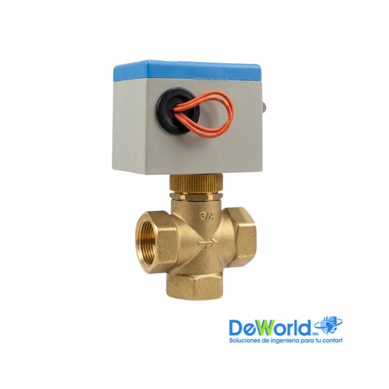 Electroválvula de 3 vías para Fancoil 3/4", Ind. Cn