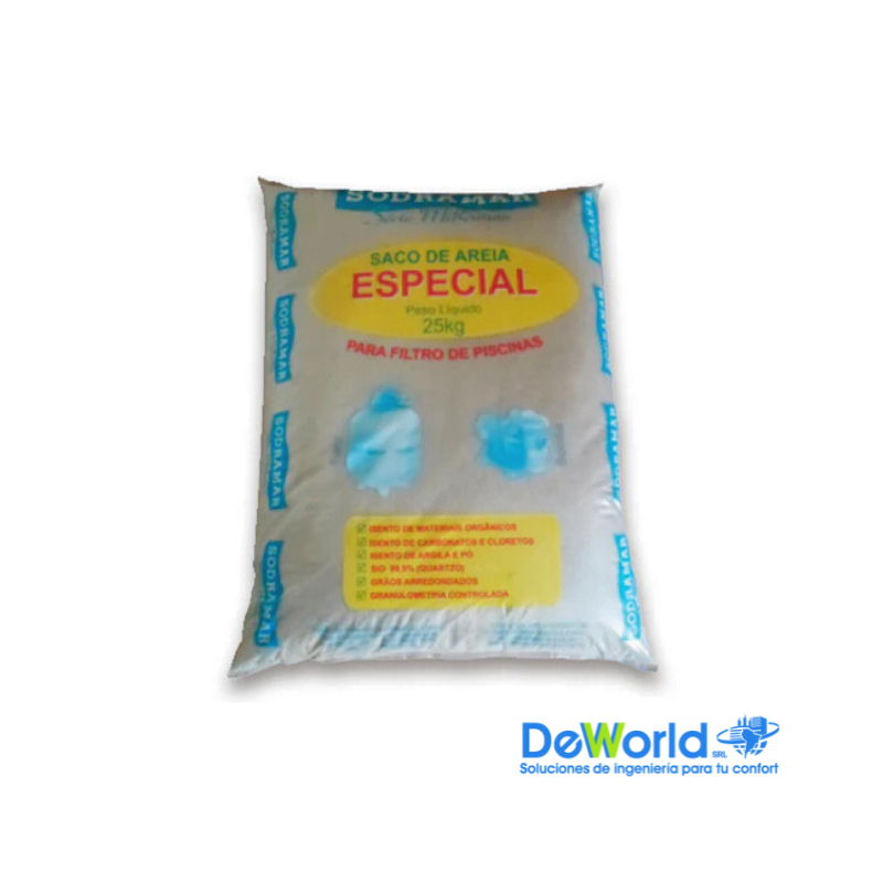 Arena para Filtros de Piscina 25 kg de 1 mm