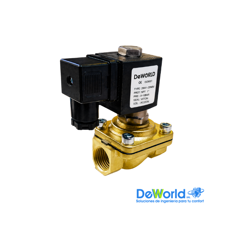 Electroválvula DEWORLD NPT H-H 3/4" para Aire, Agua y Aceite