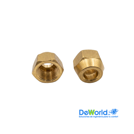 [TRF-06] Tuerca de Bronce Flare M-H de 3/8" x 3/8"