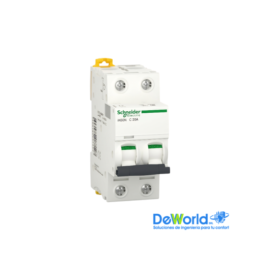 Disyuntor termomagnetico 2P, 6 KA, 20 A