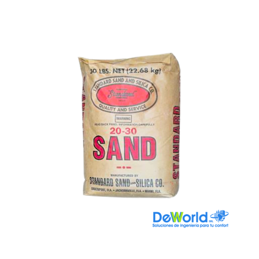 Arena Silice Bolsa 50Lb 20/30 para filtro de piscina